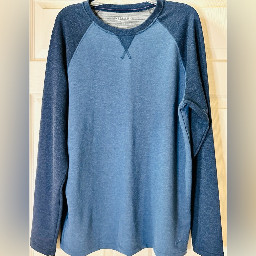 Orvis Men's Blue Long Sleeves Workcore Winter Thermal Raglan Shirt Size‎ L EUC